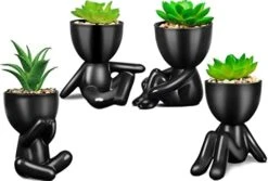 SEMSOIIO 2 Pcs Fake Plants In Cement Pot With Hanging Legs, Creative Artificial Faux Succulent For Home/Office Decor (Tongue & Smoking) 19 SEMSOIIO 2 Pcs Fake Plants In Cement Pot With Hanging Legs, Creative Artificial Faux Succulent For Home/Office Decor (Tongue & Smoking) -Green Leaf Store 41sNi8KNuiL. AC