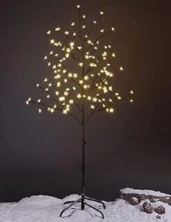 Lightshare Cherry Blossom Tree 5FT 128 LED Lighted Tree For Decoration Inside And Outside, Home Patio Wedding Festival Christmas Decor, Warm White -Green Leaf Store 41tRyA6GupL. AC