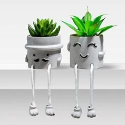 Lavenor Artificial Potted Plant Fake Succulent Plant Cute Hanging Leg Emotional Cement Potted Succulents Decor For Desk Shelf Bedroom Living Room And Office Decoration(Type A + Type C) 23 Lavenor Artificial Potted Plant Fake Succulent Plant Cute Hanging Leg Emotional Cement Potted Succulents Decor For Desk Shelf Bedroom Living Room And Office Decoration(Type A + Type C) -Green Leaf Store 41vOpWaeYYL. AC