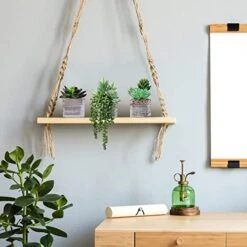 Set Of 3 Small Potted Succulents Plants Decoration Assorted Green Fake Succulents Plants In Rustic Wooden Pots For Home Living Room Bathroom Table Shelf Centerpiece Windowsill Office Desk Indoor Decor -Green Leaf Store 41wwkAk5K1L