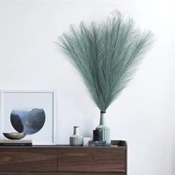 Eyamumo 7 Stems Faux Pampas Grass 17.7''/45cm Tall, Small Fluffy Pompas Decor, Fake Artificial Pampas Grass For Floor Vase Home Office Boho Decor, MalachiteGreen Faux Pompas Grass 15 Eyamumo 7 Stems Faux Pampas Grass 17.7''/45cm Tall, Small Fluffy Pompas Decor, Fake Artificial Pampas Grass For Floor Vase Home Office Boho Decor, MalachiteGreen Faux Pompas Grass -Green Leaf Store 41yIbBTAAhL