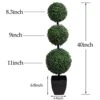 Momoplant Artificial Topiaries Ball Tree Outdoor, 3.3ft Fake Topiary Triple Ball Boxwood Trees(2 Pieces), Faux Shrubs Plants Potted Green Decorative Indoor Porch Or Garden（40inch） -Green Leaf Store 41ylaXn6JSL