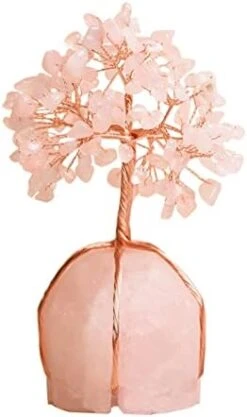 CYFGG Chakra Tree Decor Healing Crystal Tree With Natural Stone Base Decor Copper Money Bonsai Tree Quartz Tree Of Life Suitable For Home Office Table Decorations(Pink) -Green Leaf Store 41zqMErNYkL. AC