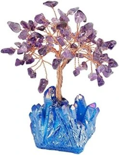 Mookaitedecor Amethyst Crystal Tree, Amethyst Cluster Crystals Base Bonsai Money Tree For Wealth And Luck -Green Leaf Store 51 3v8pNlDL. AC