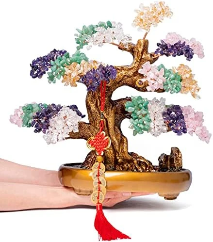 GEMBOURY Natural Aventurine (1,251 Gemstone Count) Chakra Crystal Tree With Healing Properties 14" - Bonsai Feng Shui Money Tree For Luck And Intelligence Desk Decoration 15 GEMBOURY Natural Aventurine (1,251 Gemstone Count) Chakra Crystal Tree With Healing Properties 14" - Bonsai Feng Shui Money Tree For Luck And Intelligence Desk Decoration - Image 15