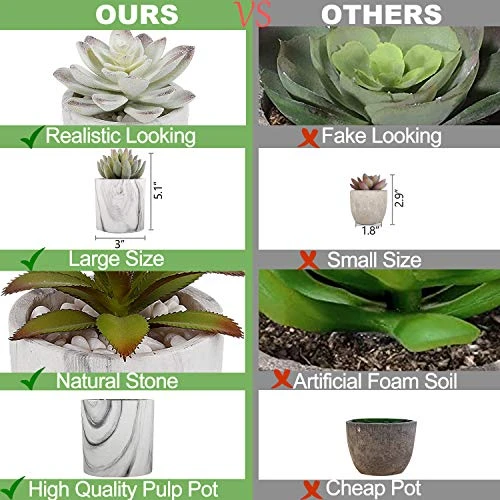 C APPOK Artificial Succulents Plants Faux Succulent Flocking Potted Plants - 4 Pack Fake Succulents Decorative Green Potted Plant In Pots For Home, Desk Decor, Office Decoration 3 C APPOK Artificial Succulents Plants Faux Succulent Flocking Potted Plants - 4 Pack Fake Succulents Decorative Green Potted Plant In Pots For Home, Desk Decor, Office Decoration - Image 3