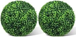 Easnwllim 2 PCS 14.96 Inch Artificial Boxwood Balls Decorative Faux Boxwood Balls Round Artificial Plant Topiary Ball For Backyard, Balcony, Garden, Wedding Party, Home Office -Green Leaf Store 510Rsn5R5UL. AC