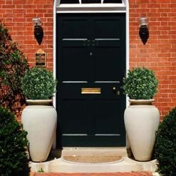 Momoplant 20Inch-1.7Ft Artificial Topiaries Boxwood Topiary Ball Tree Front Porch UV Resistant Potted Plants Tree For Indoor Outdoor Home Garden (White Flowers, Set Of 2) 12 Momoplant 20Inch-1.7Ft Artificial Topiaries Boxwood Topiary Ball Tree Front Porch UV Resistant Potted Plants Tree For Indoor Outdoor Home Garden (White Flowers, Set Of 2) -Green Leaf Store 510TNcEmhrL