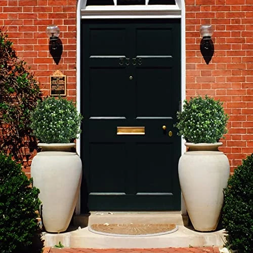 Momoplant 20Inch-1.7Ft Artificial Topiaries Boxwood Topiary Ball Tree Front Porch UV Resistant Potted Plants Tree For Indoor Outdoor Home Garden (White Flowers, Set Of 2) 6 Momoplant 20Inch-1.7Ft Artificial Topiaries Boxwood Topiary Ball Tree Front Porch UV Resistant Potted Plants Tree For Indoor Outdoor Home Garden (White Flowers, Set Of 2) - Image 6