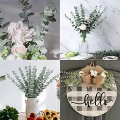 24pcs Eucalyptus Stems Decor 18" Tall Artificial Eucalyptuses Leaves Real Touch Faux Flower Greenery Branches Bulk For Home Office Centerpiece Floral Arrangement Farmhouse Wedding Bouquet Decoration -Green Leaf Store 510dcwVPYiL