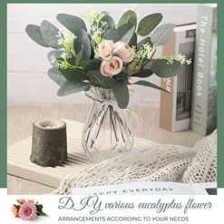 Janinka 40 Pieces Artificial Eucalyptus Leaves Stems With White Seeds Fake Silverdollar Eucalyptus Leaves Plant For Wedding Bridal Bouquets Greenery Plants For Home Vase Floral Bouquets Wedding Decor 7 Janinka 40 Pieces Artificial Eucalyptus Leaves Stems With White Seeds Fake Silverdollar Eucalyptus Leaves Plant For Wedding Bridal Bouquets Greenery Plants For Home Vase Floral Bouquets Wedding Decor -Green Leaf Store 5113RzR929L