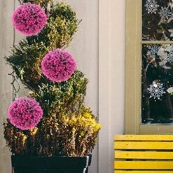 FOMIYES Artificial Topiary Boxwood Topiary Balls Decorative Plant Greenery For Wedding Party Home Balcony Garden Decoration Rosy 10 FOMIYES Artificial Topiary Boxwood Topiary Balls Decorative Plant Greenery For Wedding Party Home Balcony Garden Decoration Rosy -Green Leaf Store 5115XCFiFfL