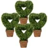Goplus 4 Pack Artificial Boxwood Topiary Trees, Mini Fake Greenery Plants, Small Faux Decorative Plants, Tabletop Potted Artificial Plants For Home Office Desk Dining Table (Green-Heart Shape) -Green Leaf Store 511CloQ3bUL