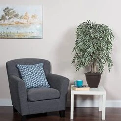 Vickerman 4' Artificial Variegated Smilax Bush, Brown Plastic Container. 7 Vickerman 4' Artificial Variegated Smilax Bush, Brown Plastic Container. -Green Leaf Store 511yGY2piOL