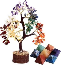 FASHIONZAADI Seven Chakra Tree - Crystal Gifts - Crystal Tree Of Life - Tree Of Life Decor - Gem Tree - Luck Crystal - Tree Of Life Chakra Stones - Crystal Bonsai Tree - Crystal For Desk - Money Tree -Green Leaf Store 5123CuLUj2L. AC
