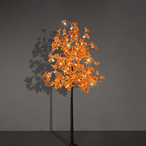 LIGHTSHARE 6FT 120LED Artificial Lighted Maple Tree Warm White Fall Decorations Indoor Ourdoor, Orange 2 LIGHTSHARE 6FT 120LED Artificial Lighted Maple Tree Warm White Fall Decorations Indoor Ourdoor, Orange - Image 2