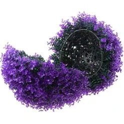 VOSAREA Artificial Topiary Plant Ball Eucalyptus Leaf Decorative Ball Decorative Topiary Balls For Garden Backyard Balcony Wedding (Purple) 10 VOSAREA Artificial Topiary Plant Ball Eucalyptus Leaf Decorative Ball Decorative Topiary Balls For Garden Backyard Balcony Wedding (Purple) -Green Leaf Store 5126ndyXyqL 1