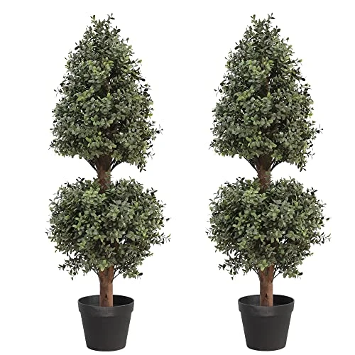 Momoplant 35Inch-3' Ice Cream Ball Artificial Plants Tree Shaped Boxwood Topiary Cone Topiaries Bushes Ball Potted Fake Plants Outdoor/Indoor Decor(Set Of 2) 1 Momoplant 35Inch-3' Ice Cream Ball Artificial Plants Tree Shaped Boxwood Topiary Cone Topiaries Bushes Ball Potted Fake Plants Outdoor/Indoor Decor(Set Of 2)