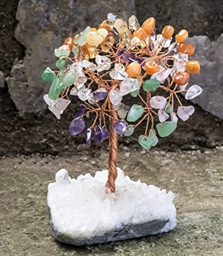 7 Chakra Tree Of Life - Gemstone Tree, White Aura Base, Seven Chakra Tree, Copper Wire Money Bonsai, Crystal Tree For Positive Energy, Feng Shui Good Luck Decor - Healing Stone Tree, Spiritual Gift 1 7 Chakra Tree Of Life - Gemstone Tree, White Aura Base, Seven Chakra Tree, Copper Wire Money Bonsai, Crystal Tree For Positive Energy, Feng Shui Good Luck Decor - Healing Stone Tree, Spiritual Gift