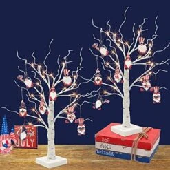 PEIDUO Artificial Tree For Table Decor, Battery Powered Tree Lights With Timer, Lighted Birch Tree With LED Lights For Home, Bedroom, Office, Living Room, Wedding Decor (2FT 24LT Warm White) -Green Leaf Store 512hlP2FP0L. AC