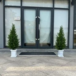 Artificial Topiary Cedar Trees 3.5FT Artificial Cedar Pine Tree Potted UV Rated Plant Fake Plants Tall Artificial Plants Shrubs For Indoors Outdoors Garden Home Decor (2 Pack) -Green Leaf Store 512psG29MiL