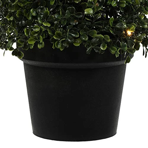 Vickerman Everyday Artificial Pre-Lit Boxwood Topiary Cone 36 Inch Tall - UV Resistant Indoor Outdoor - Potted Natural Green - Faux Tree Decoration Home Patio Entryway 4 Vickerman Everyday Artificial Pre-Lit Boxwood Topiary Cone 36 Inch Tall - UV Resistant Indoor Outdoor - Potted Natural Green - Faux Tree Decoration Home Patio Entryway - Image 4