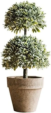 Nerseki Artificial Plants Plastic Mini Fake Fresh Lifelike Green Grass In Gray Pot For Home Decor (Snow-1) 6 Nerseki Artificial Plants Plastic Mini Fake Fresh Lifelike Green Grass In Gray Pot For Home Decor (Snow-1) - Image 6