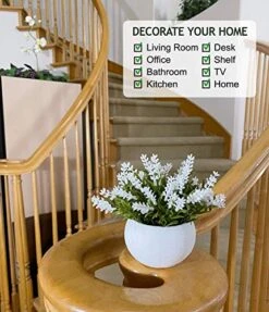 Artificial Mini Potted Plant Decor (Set Of 3) | Pink, White, Green Set | Fake Plant | Office Decor, Bathroom Decor, Farmhouse Decor, Kitchen Decor | Faux Topiary Decore | Home Decor Clearance -Green Leaf Store 5135L65R1VL