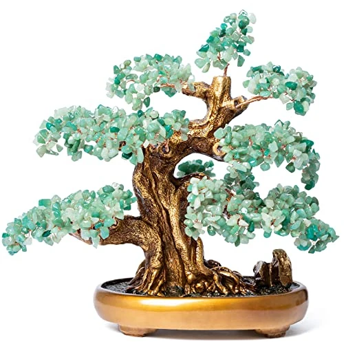 GEMBOURY Natural Aventurine (1,251 Gemstone Count) Chakra Crystal Tree With Healing Properties 14" - Bonsai Feng Shui Money Tree For Luck And Intelligence Desk Decoration 1 GEMBOURY Natural Aventurine (1,251 Gemstone Count) Chakra Crystal Tree With Healing Properties 14" - Bonsai Feng Shui Money Tree For Luck And Intelligence Desk Decoration