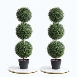 Momoplant (2 Pack Artificial Cypress Topiary Ball Tree -Triple Ball Boxwood- 37Inchs Triple Ball Boxwood Indoor/Outdoor Topiaries Trees - Artificial Outdoor Plants Cypress Plant 8 Momoplant (2 Pack Artificial Cypress Topiary Ball Tree -Triple Ball Boxwood- 37Inchs Triple Ball Boxwood Indoor/Outdoor Topiaries Trees - Artificial Outdoor Plants Cypress Plant -Green Leaf Store 514K7ZKoXzS