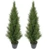 Pre-Potted 4' Artificial Cedar Topiary Outdoor Indoor Tree (Pack Of 2) 18 Pre-Potted 4' Artificial Cedar Topiary Outdoor Indoor Tree (Pack Of 2) -Green Leaf Store 514kCYDamZL