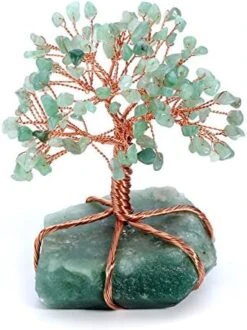 Top Plaza Rose Quartz Healing Crystals Copper Money Tree Desk Office Decor Wrapped On Natural Rose Quartz Base Feng Shui Luck Figurine -Green Leaf Store 514w277jISL. AC