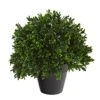 Nearly Natural Mini 10in. Boxwood Topiary Artificial Plant UV Resistant (Indoor/Outdoor), Green 14 Nearly Natural Mini 10in. Boxwood Topiary Artificial Plant UV Resistant (Indoor/Outdoor), Green -Green Leaf Store 515NpYe5ZSL
