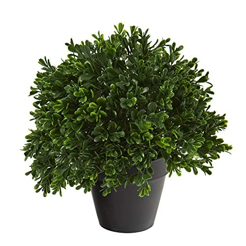 Nearly Natural Mini 10in. Boxwood Topiary Artificial Plant UV Resistant (Indoor/Outdoor), Green 1 Nearly Natural Mini 10in. Boxwood Topiary Artificial Plant UV Resistant (Indoor/Outdoor), Green