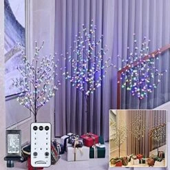 LIGHTSHARE 6.5 Feet 208L LED Lighted Cherry Blossom Tree, Warm White, Decorate Home Garden, Spring, Summer, Wedding, Birthday, Christmas Holiday, Party, For Indoor And Outdoor Use -Green Leaf Store 515VnCpmqwL. AC