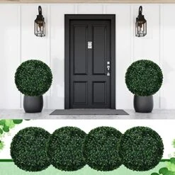 Yunlly 4 Pcs 14.2 Inch 3 Layers Outdoor Artificial Plant Topiary Ball UV Resistant Faux Boxwood Plants Outdoor Decorative Balls For Backyard, Balcony, Garden, Wedding And Home Decor 10 Yunlly 4 Pcs 14.2 Inch 3 Layers Outdoor Artificial Plant Topiary Ball UV Resistant Faux Boxwood Plants Outdoor Decorative Balls For Backyard, Balcony, Garden, Wedding And Home Decor -Green Leaf Store 515uk16AM9L