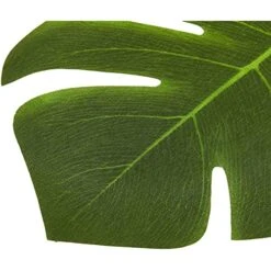 60 Pieces Artificial Palm Leaves - 8 Inches Tropical Monstera Leaf For Luau Hawaiian Birthday Party Decorations, Safari Jungle Baby Shower -Green Leaf Store 516CylgfovL