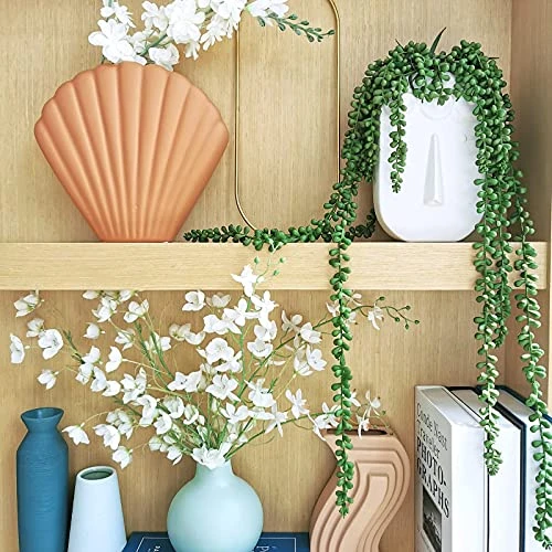 Supla 4 Pcs Artificial Hanging Succulents Faux Burro's Tail Picks Trailing String Of Pearls Succulents Fake Greenery Sprays For Basket Planter Centerpiece Floral Arrangement Indoor Outdoor Decor 4 Supla 4 Pcs Artificial Hanging Succulents Faux Burro's Tail Picks Trailing String Of Pearls Succulents Fake Greenery Sprays For Basket Planter Centerpiece Floral Arrangement Indoor Outdoor Decor - Image 4