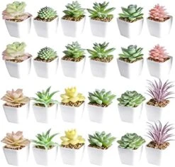 Tiita Artificial Faux Succulents In Pots Fake Plants Ceramic Arrangement Planter Small Mini Tiny Decoration For Home Office Desk Window Sill Bathroom Bedroom Outdoor Indoor 4 Set -Green Leaf Store 5173wBM6vOL. AC