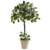 Nearly Natural Stephanotis Topiary With Planter, 3' -Green Leaf Store 517S2i5k08L