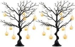 Sziqiqi Black Artificial Tree For Tree Centerpiece For Weddings Christmas Birthday Party Home Indoor Outdoor Decoration 30 Inches -Green Leaf Store 517YsRaW7yL. AC