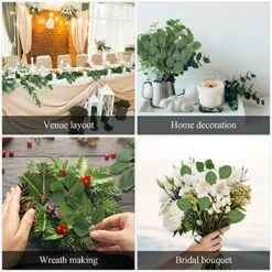 WILLBOND 30 Pieces Artificial Eucalyptus Leaf Stem Long Eucalyptus Artificial Greenery Leaves For Wedding, Holiday, Garden, Home, Office, Greens Decor -Green Leaf Store 517acNO4hfL