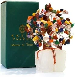 Handcrafted Healing Crystal Trees (Set Of 12), Bonsai Tree For Positive Energy & Chakra Balance, Feng Shui Tree Of Life, Perfect Home/Desk Decor, Reiki Good Luck Crystal Gifts By KarmaPledge -Green Leaf Store 517vyWd6HkL. AC