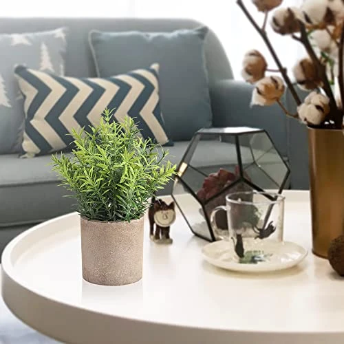 HomEdge Artificial Mini Potted Eucalyptus, 3 Packs Artificial Plastic Plant Greenery With Pot For Home, Office Desk Decoration 3 HomEdge Artificial Mini Potted Eucalyptus, 3 Packs Artificial Plastic Plant Greenery With Pot For Home, Office Desk Decoration - Image 3