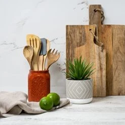 Kurrajong Farmhouse 8" X 4.5" Beautiful Fake Plant | Artificial Potted Plant Decor | Faux Plant | Artificial Succulent Plants Potted For Home Decor Indoor | Fake Potted Plant | Fake Succulents -Green Leaf Store 518lHABJtaL