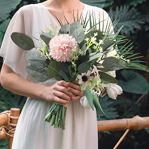 Janinka 40 Pieces Artificial Eucalyptus Leaves Stems With White Seeds Fake Silverdollar Eucalyptus Leaves Plant For Wedding Bridal Bouquets Greenery Plants For Home Vase Floral Bouquets Wedding Decor 2 Janinka 40 Pieces Artificial Eucalyptus Leaves Stems With White Seeds Fake Silverdollar Eucalyptus Leaves Plant For Wedding Bridal Bouquets Greenery Plants For Home Vase Floral Bouquets Wedding Decor - Image 2