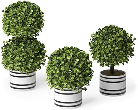 Barnyard Designs Set Of 2 (12.5") Artificial Boxwood Topiary Potted Plant Decorations, Mini Faux Fake Plant Greenery Arrangements In Pots For Office Desk Or Home Decor, 5.5" X 12.5" 8 Barnyard Designs Set Of 2 (12.5") Artificial Boxwood Topiary Potted Plant Decorations, Mini Faux Fake Plant Greenery Arrangements In Pots For Office Desk Or Home Decor, 5.5" X 12.5" - Image 8