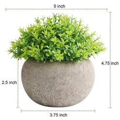 THE BLOOM TIMES 2 Pcs Fake Plant For Bathroom/Home Office Decor, Small Artificial Faux Greenery For House Decorations (Potted Plants) -Green Leaf Store 5197PXnz8ZL