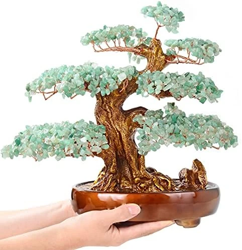 KALIFANO Natural Aventurine (1,251 Gemstone Count) Chakra Crystal Tree With Healing Properties - Bonsai Feng Shui Money Tree For Luck And Intelligence - 14" 8 KALIFANO Natural Aventurine (1,251 Gemstone Count) Chakra Crystal Tree With Healing Properties - Bonsai Feng Shui Money Tree For Luck And Intelligence - 14" - Image 8