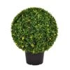 Vickerman Everyday 20 Inch Artificial Pre-Lit Boxwood Topiary Ball - UV Resistant Indoor Outdoor - Potted Natural Green - Home Patio Tabletop Faux Bush Decoration -Green Leaf Store 51AETuAmxvL